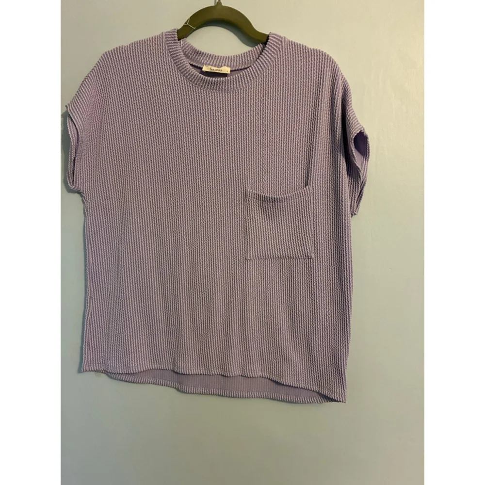 0146 NWOT les amis Size Small Purple Ribbed Sleeveless Shirt - Picture 3 of 7